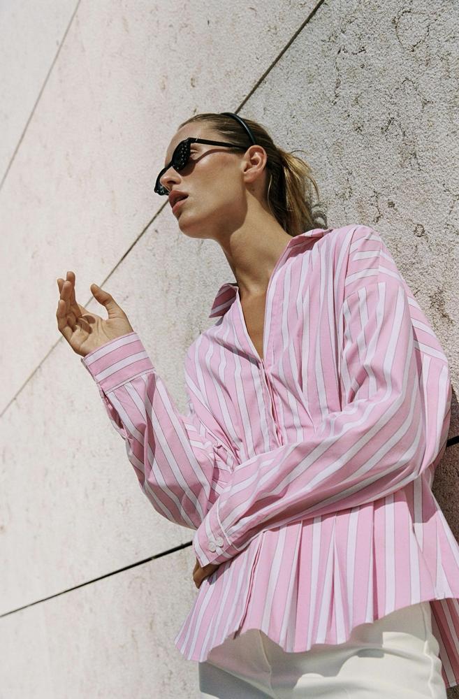 Pleated Poplin Shirt