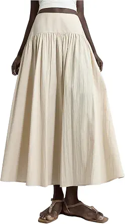 SHENHE Women's Summer Drop Waist Maxi Skirt A Line Going…
