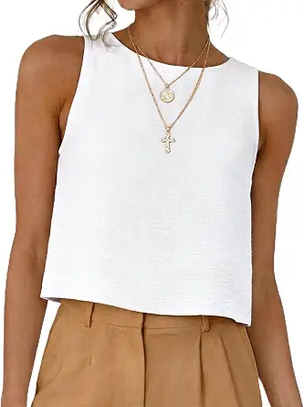 Womens Casual Crop Tank Tops 2026 Summer Beach Sleeveless…