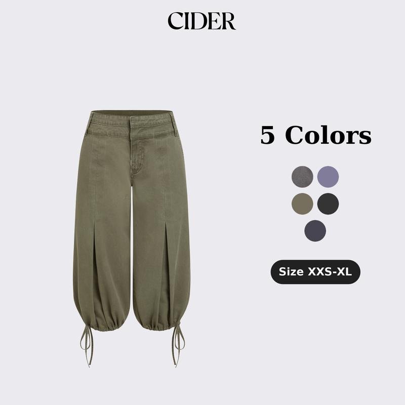 Cider Washed Denim Low Rise Drawstring H