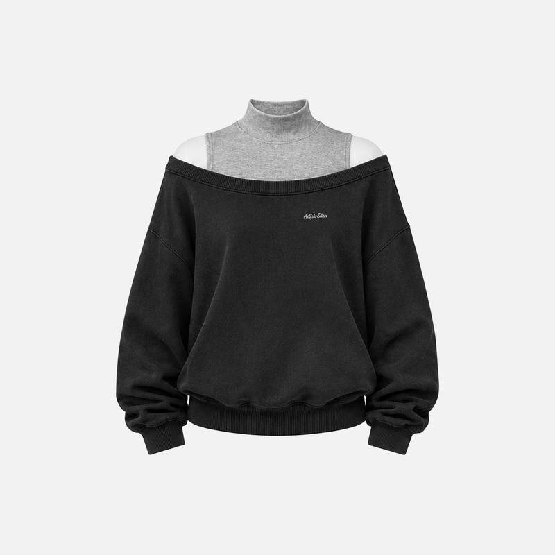 Aelfric Eden Off-Shoulder Mock Neck Swea