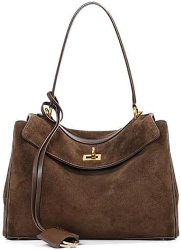 Genuine leather cowhide women's shoulder bag with detachable shoulder strap