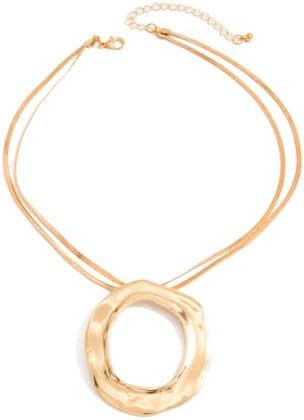 Chunky Gold Statement Necklace for Women Large Circle Necklace Irregular Geometric Jewelry Accessories for Women