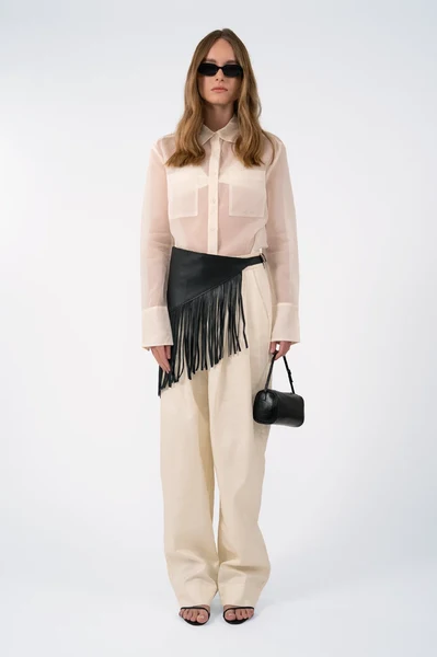 Parentezi - Leather Bandana Fringe Belt - Black