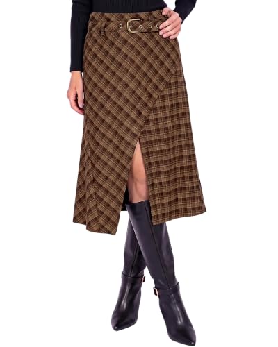 luvamia Womens Fall Outfits Womens Skirts Brown & Khaki