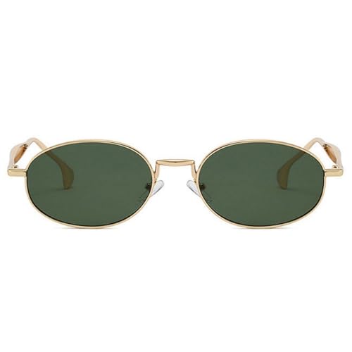 helena Vintage Oval Sunglasses for Women 90s Metal frame Designer Ladies Shades Fashion Sun Glasses Cute UV400 Sunnies (